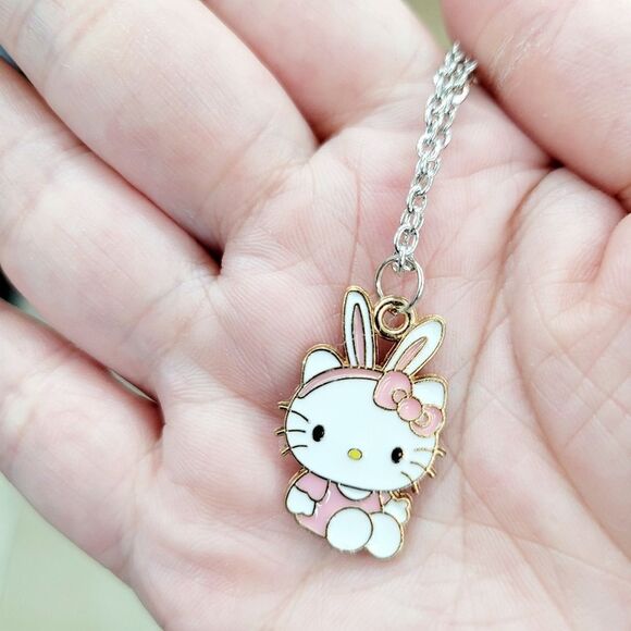 Brand New Hello Kitty Bunny Style Silver Necklace - Picture 1 of 5